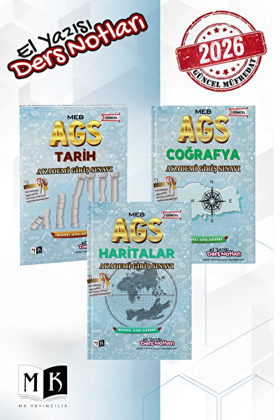 MK Yayıncılık 2026 Ags Tarih-coğrafya-haritalar El Yazısı Ders Notları Kitapl...