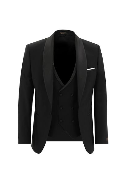 Abdullah Kiğılı Slim Fit Slim Fit Tuxedo & Groom Suit with Shawl Collar Vest