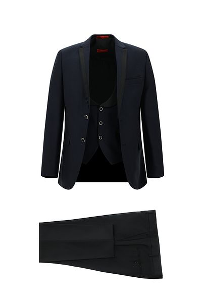 Kiğılı Mono Collar Slim Fit Tuxedo with Vest - Groom Suit
