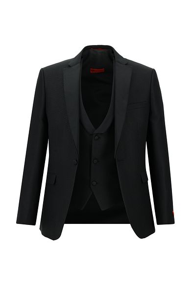 Kiğılı Mono Collar Slim Fit Tuxedo with Vest - Groom Suit