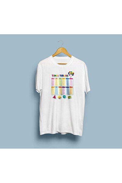 Generic Brand Unisex Oversize kroj T-shirt - Dizajn tablice množenja