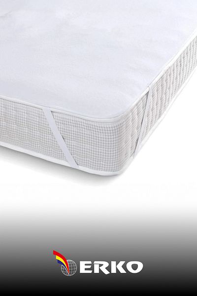 Erko Dört Mevsim Single Person Four Corner Elastic Water and Liquid Proof Mattress Protector Mattress Pad - Cotton Surface (All Sizes)
