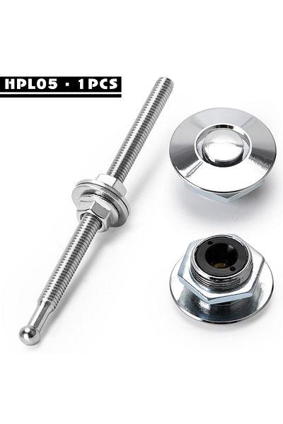 Choice Hpl05 Silver Universal 32mm/1.25" Push Button Billet Hood Pins Lock Clip Kit Engine Bonnets Lock Alu