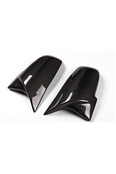 Choice غطاء مرآة الرؤية الخلفية من الكربون الأسود مكون من قطعتين لسيارات BMW ...