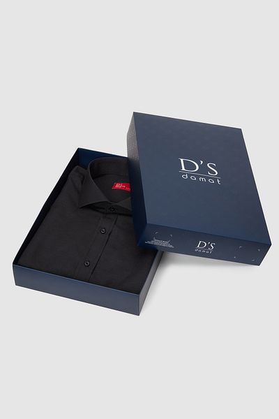 D'S Damat Μπλουζάκι Slim Fit Black Boxed Shirt