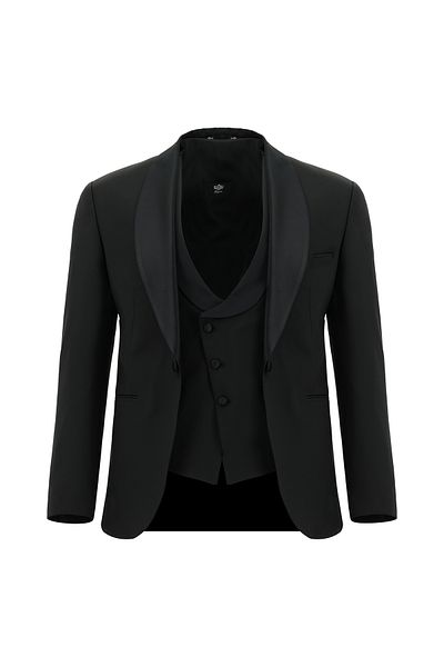 Kiğılı Slim Fit Slim Fit Tuxedo & Groom Suit with Shawl Collar Vest