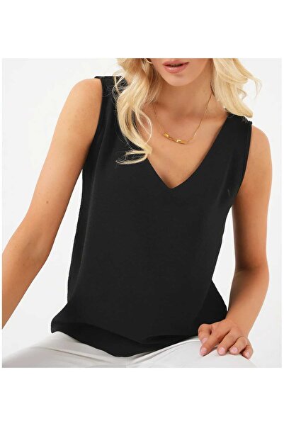 ABOUT US BLUZĂ REGULARĂ CU DECOLTEU ÎN V # 990