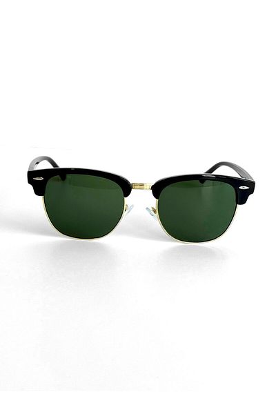 ablukaonline Men's Retro Half Frame Glasses Black