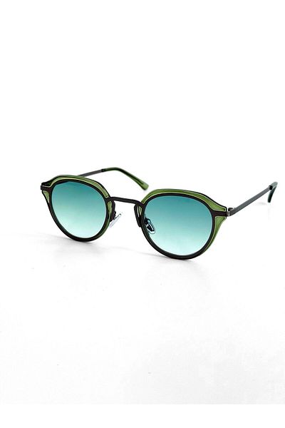 ablukaonline Men's Retro Metal Frame Glasses Green