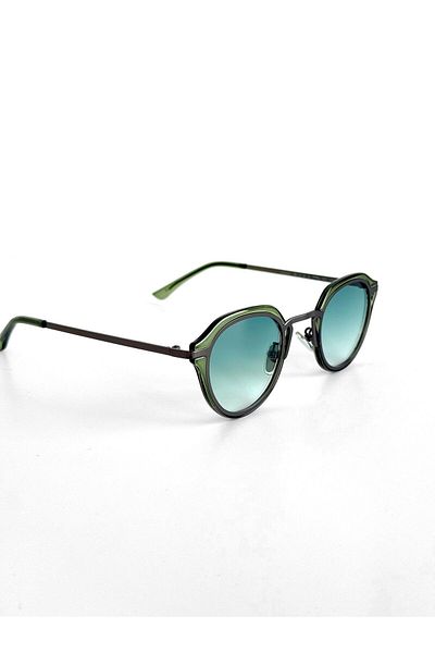 ablukaonline Men's Retro Metal Frame Glasses Green