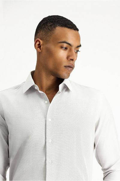 Kiğılı Long Sleeve Slim Fit Slim Fit Classic Print Cotton Easy-Iron Shirt