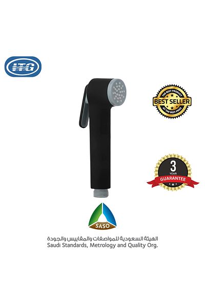 itg Black Handheld Shattaf Bidet Sprayer with 1.2m Hose, Self-Cleaning Kit for Bathroom & Toilet