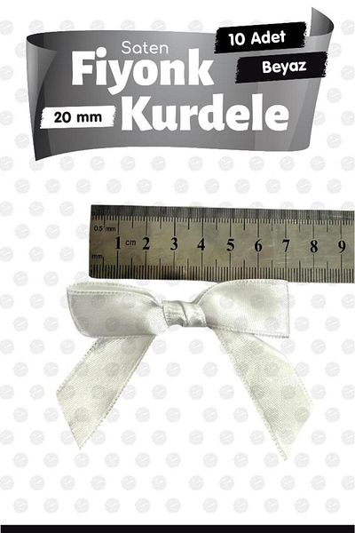 t tuğset etiket Satin Bow Ribbon Ornament 10 Pieces -T1423-