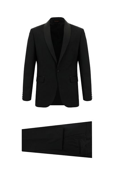 Abdullah Kiğılı Slim Fit Slim Fit Shawl Collar Wool Tuxedos & Groom Dress