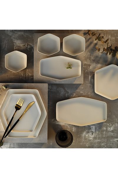 Aryıldız Cara White 32 Piece Breakfast Set for 6 People
