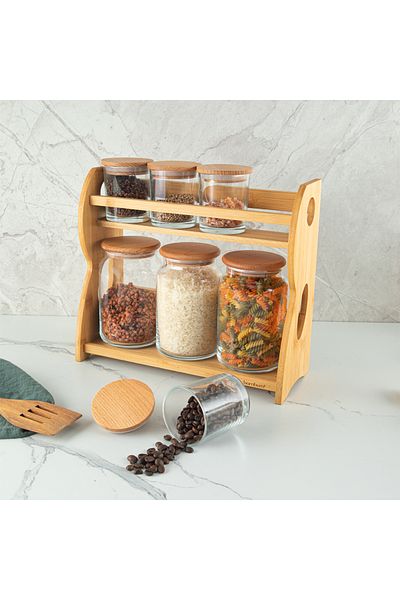 Bambum Bench Plus 8 Piece Spice Set with Stand
