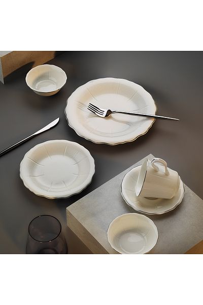 Aryıldız Kate Platinum 32 Piece Breakfast Set for 6