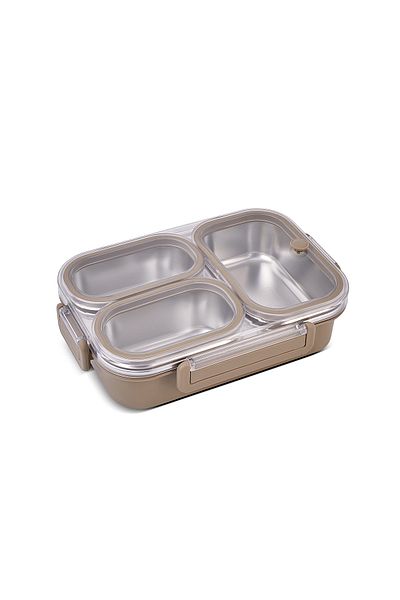 Aryıldız 3 Compartment Bento Lunch Box Khaki