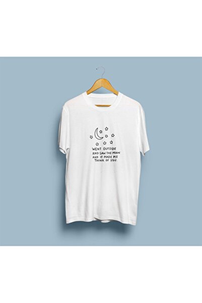 Generic Brand تي شيرت كبير الحجم للجنسين - Went Outside، Saw Moon، Made Me Th...
