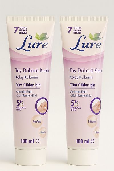 LURE 100 ml Hair Removal Cream - 2 Pieces for All Skin