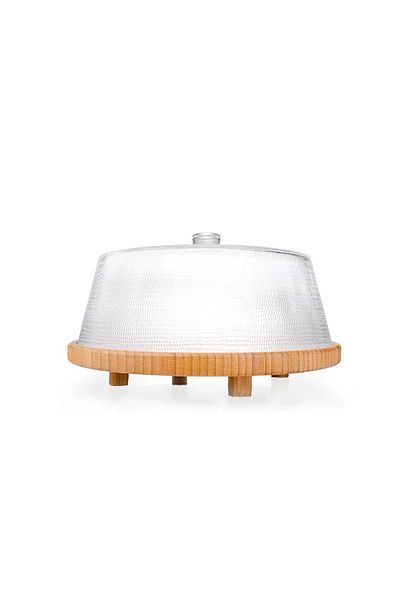 Bambum Hira Glass Covered Bamboo Cake Pan 30 cm