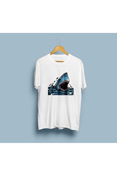 Generic Brand Унисекс T-shirt са цртаним филмом ајкуле Oversize kroj