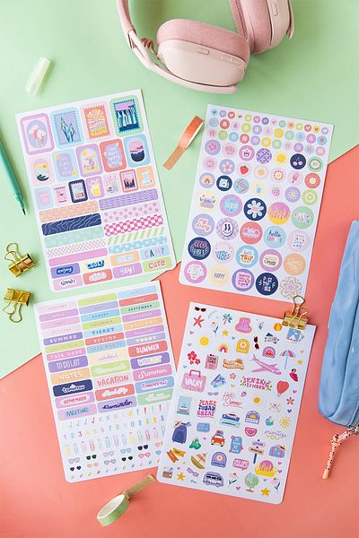 PAPERORA A5 Sticker Book 1183 Pieces 18 Sheets Colorful Sticker Book