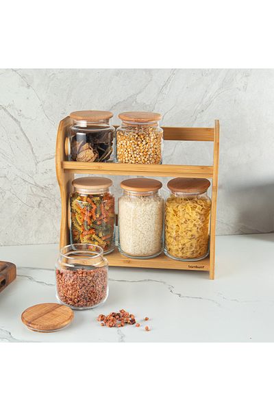 Bambum Bench Plus 7 Piece Spice Set with Stand