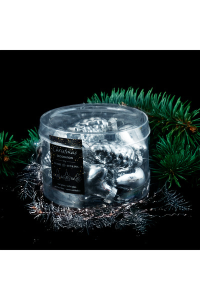 Koopman Anul Nou 12 bucăți Ornament de Anul Nou Platin Mix 40 mm