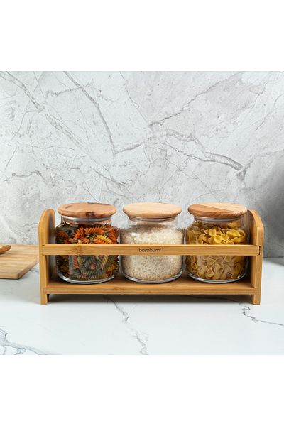 Bambum Bench Plus 4 Piece Spice Set with Stand 500 ml