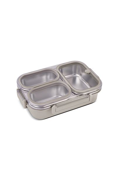 Aryıldız Beige 3 Compartment Bento Lunch Box