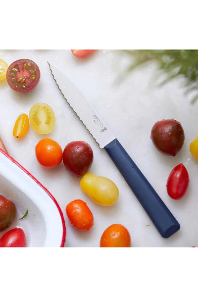 Opinel Essential Tırtıklı Mavi Soyma Bıçağı 10 Cm