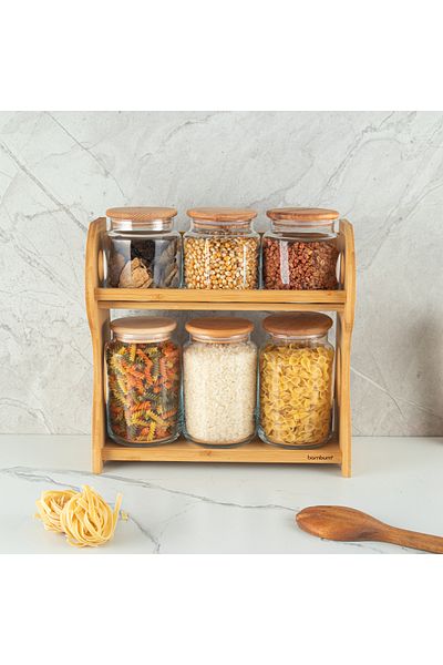 Bambum Bench Plus 7 Piece Spice Set with Stand