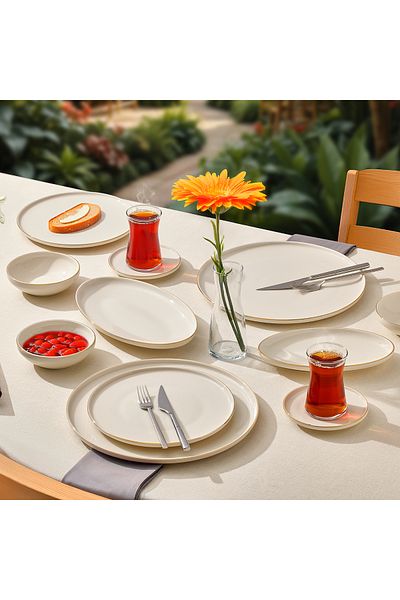 Aryıldız Lima Gold 32 Piece Breakfast Set for 6 People