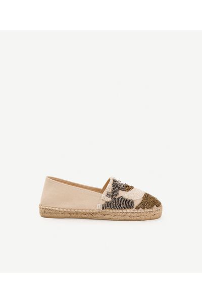 Yargıcı Two Color Bead Embroidered Espadrille