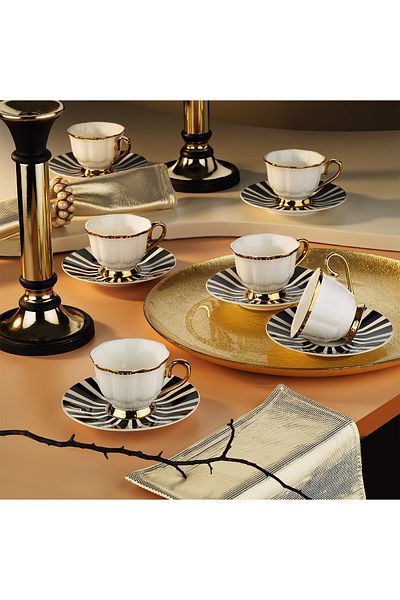 Aryıldız Gisa 12 Piece Turkish Coffee Cup Set for 6 People