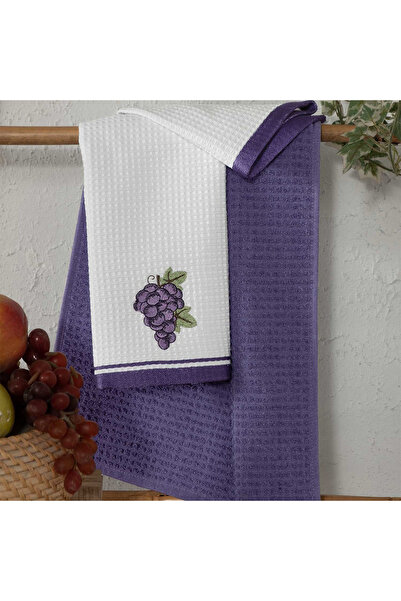 MAXSTYLE Pamuk Üzüm Desenli 2 Parça Mutfak Havlusu 40x60 Cm