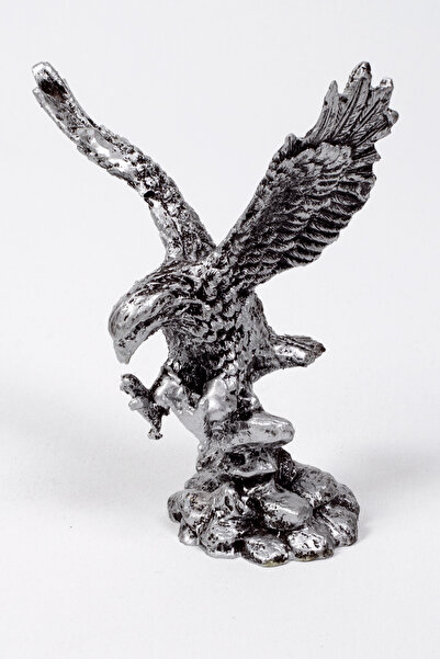 isimliksepeti 16cm Kartal Heykeli Gümüş Renk Dekoratif Ofis Hediyesi