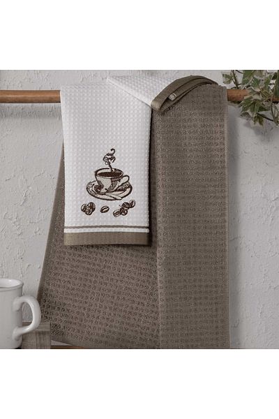 MAXSTYLE Кухненска кърпа от 2 броя с десен на кафе, 40x60 см