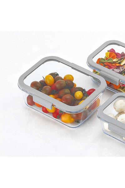 Prima Nova Fika Glace Glass Storage Container 800ml Gray