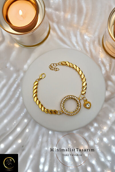 xtaki Çeyrek Altın Bileklik ve Çelik Çeyrekli Arpa Zincir Bileklik Pullu halep zinciri bileklik