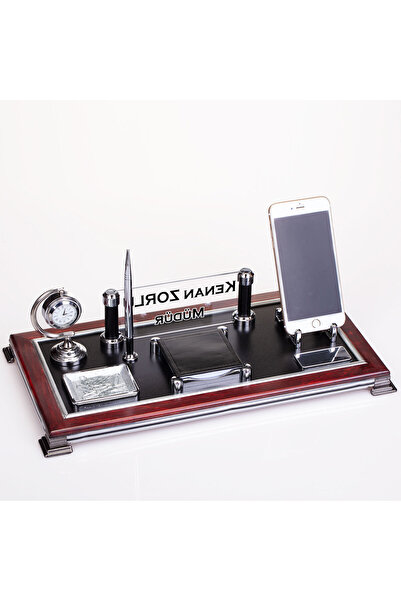 isimliksepeti Aspendos Masaüstü Isimlik Seti Hediye Ahşap Ofis Masa Isimliği