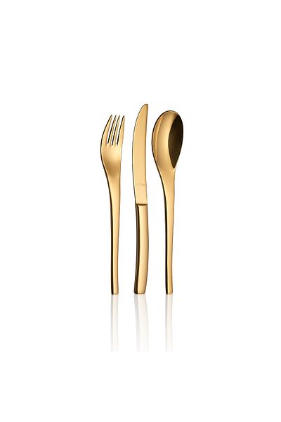 Aryıldız Jazz Pvd Gold - 84 Piece Spoon Knife Set for 12 People