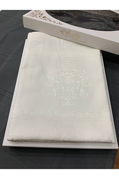 safir home collection Safir Pano Masa Örtüsü Krem 160x220