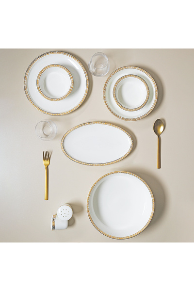 EVALIZA Alaia Leaves 60 Parça 12 Kişilik Yemek Takımı