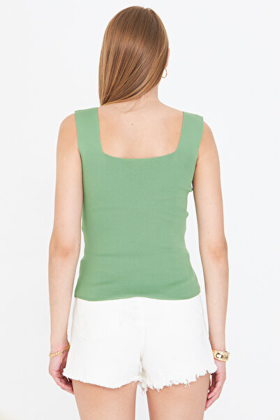 armonika Women's Green, Thick Strap Camisole Blouse ARM-23Y069001