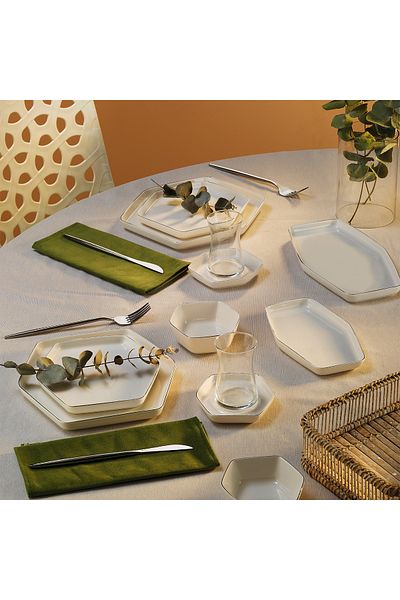 Aryıldız Cara Platinum 32 Pieces Breakfast Set for 6 People
