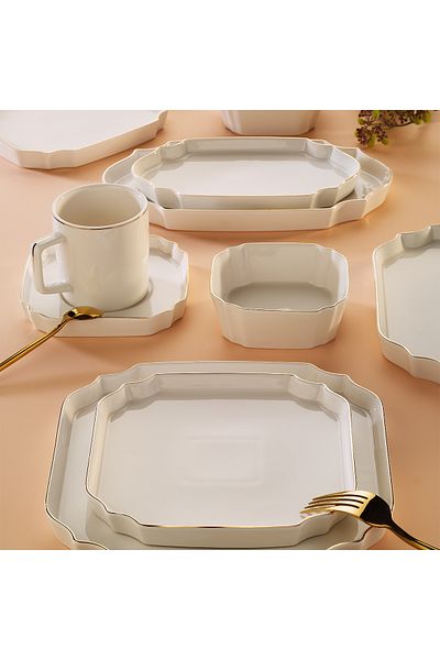 Aryıldız Katy Gold 32 Piece Breakfast Set for 6 People