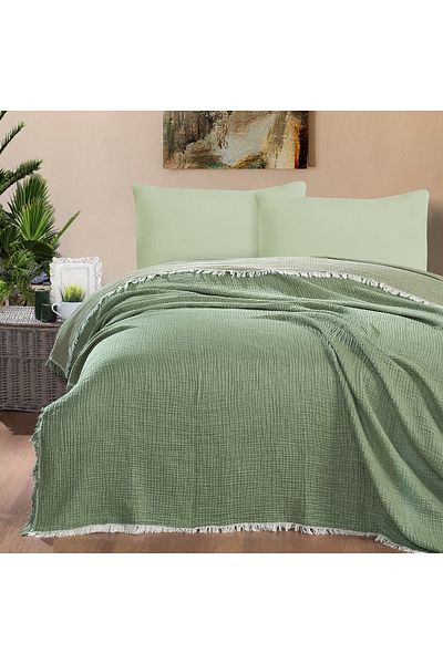 MAXSTYLE Muslin Double Bedspread Khaki 220X240 cm