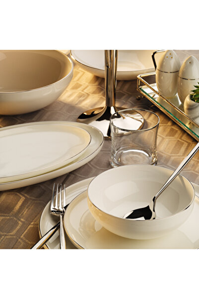 Aryıldız Bone Porselen Platin 54 Parça 12 Kişilik Yemek Takımı
